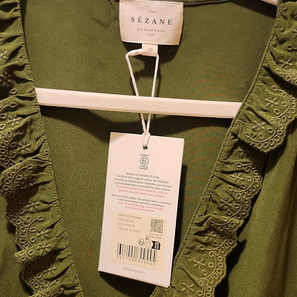 NWT Sezane Rosine Shirt Size 38/6 - Picture 2 of 13